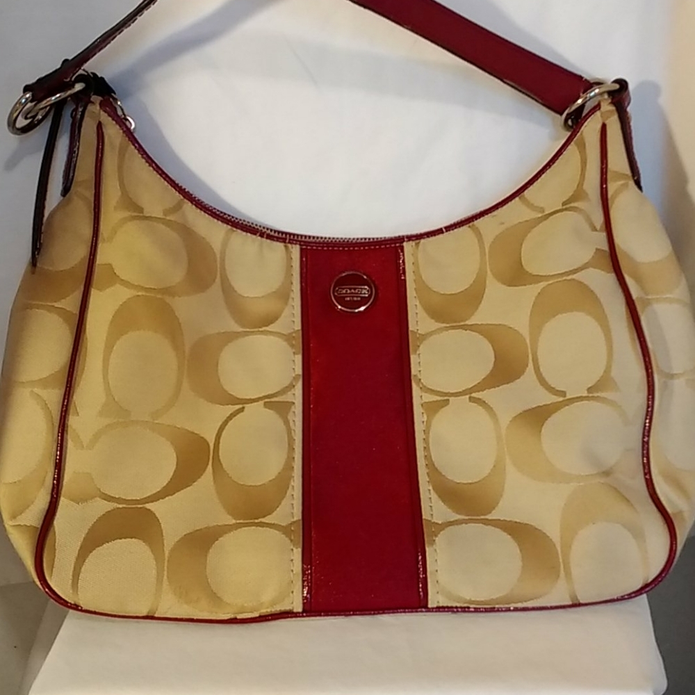 Coach Signature Stripe Hobo